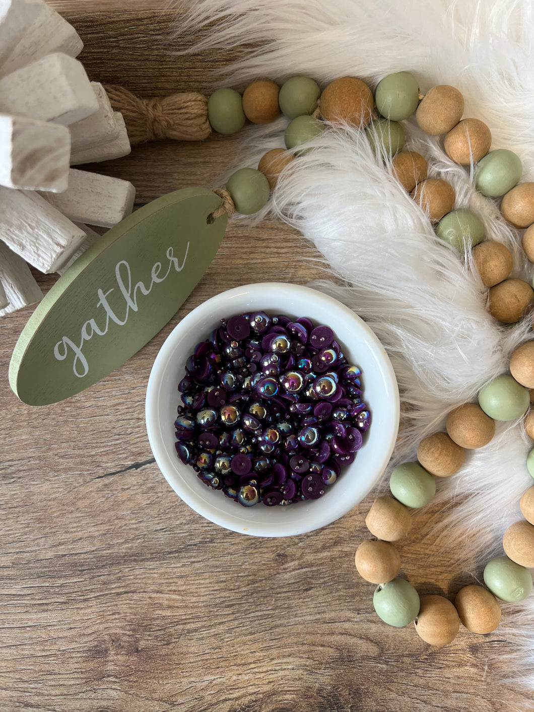 Plum- Flat Back Pearls