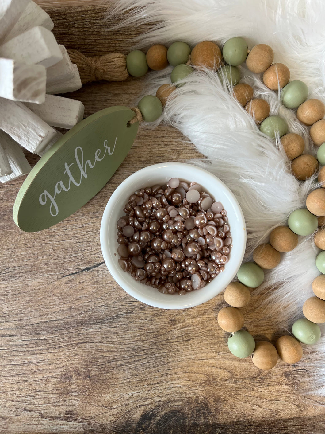 Matte Bronze- Flat Back Pearls